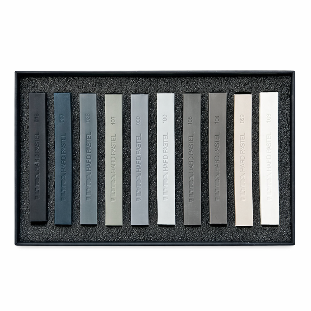 Pastel tiza pastel crayons "LYRA" estuche de 12 colores con tonos grises - Imagen 2