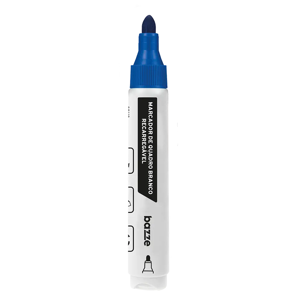 Marcador De Pizarra Bazze Recargable Azul - Imagen 2